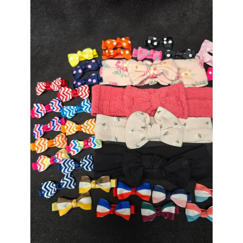 Headbands & Mini Ribbon Hairclip Bows Girl's Hair Accessories Children's